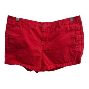 JCP Red Cotton Womens Flat Front Shorts Size 16